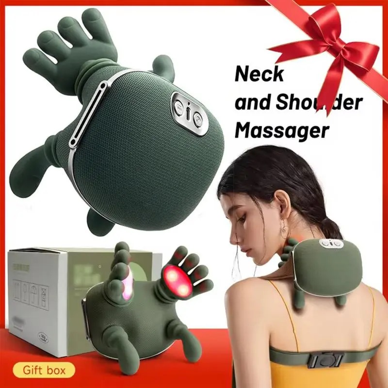 Upgraded Wireless Shoulder & Neck Massager - Portable 3D Kneading Deep Tissue with Heating